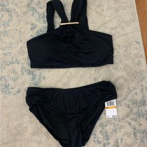 2 piece black bikini. Medium top, small bottom